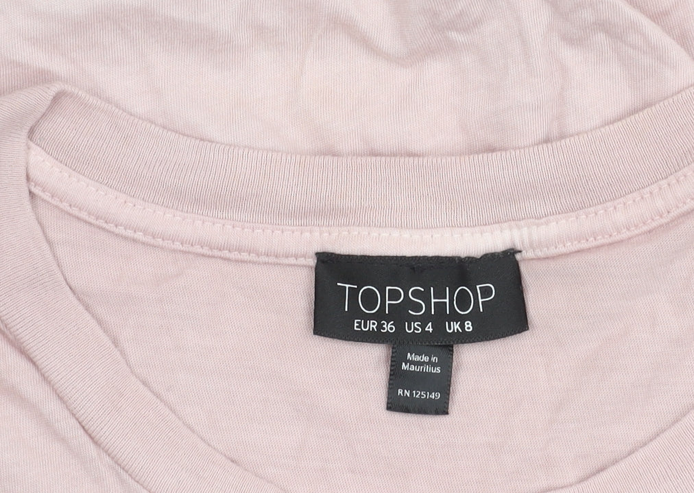 Womens UK Size 8 Topshop Multicoloured Basic Tank