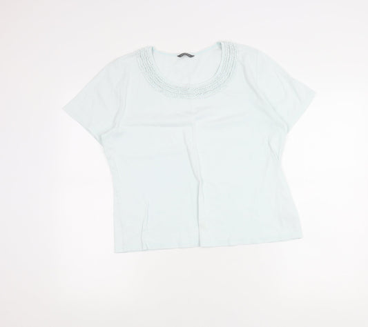 Womens UK Size 16 BHS Blue Basic T-Shirt