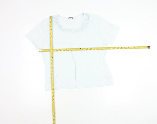 Womens UK Size 16 BHS Blue Basic T-Shirt