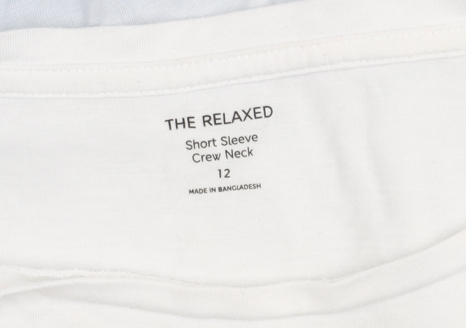 Marks and Spencer Women’s Blue White Ombre Crew Neck Relaxed Fit T-Shirt Size 12