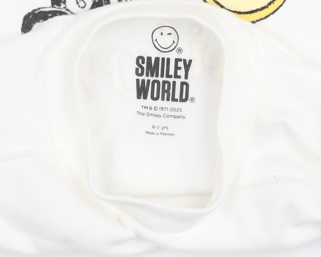 Additional view of Marks & Spencer girls’ white smileyworld graphic pullover sweatshirt 6-7y