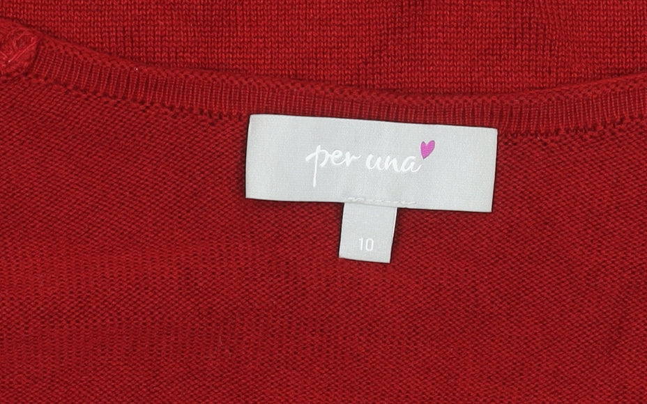 Womens UK Size 10 Marks and Spencer Red Cardigan Jumper