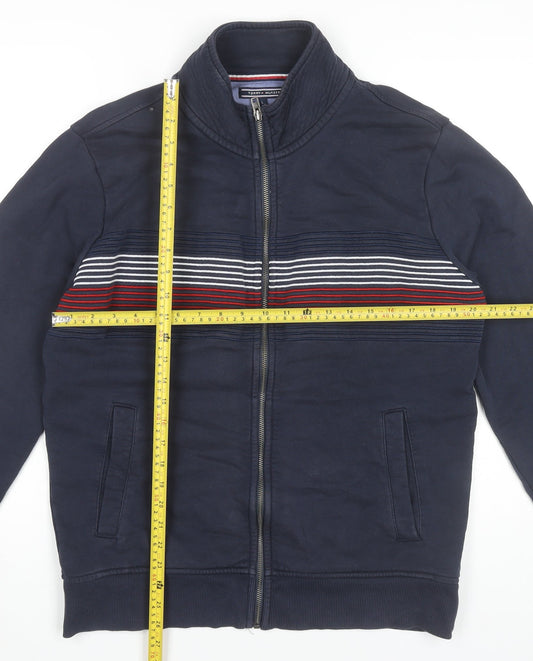 Tommy Hilfiger Men’s Blue Full Zip Sweatshirt L Striped Casual