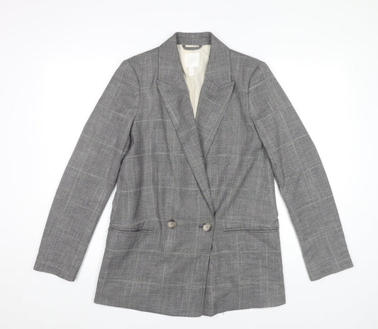 Womens UK Size 6 H&M Grey Basic Jacket Blazer