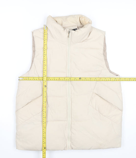 I Saw It First Women’s Beige Puffer Gilet Waistcoat Size 10