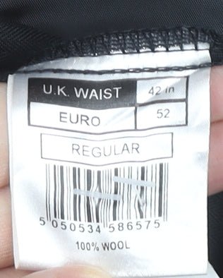 Mens UK Size 42 Jeff Banks Regular Fit Dress Pants Black Trousers