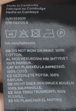 Womens UK Size 2XS H&M Divided Black Basic T-Shirt