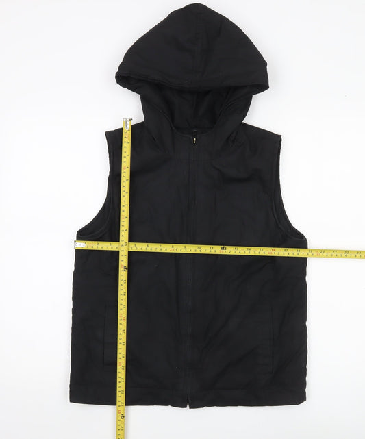 GAP Womens Black Hooded Puffer Waistcoat Gilet Coat Size S