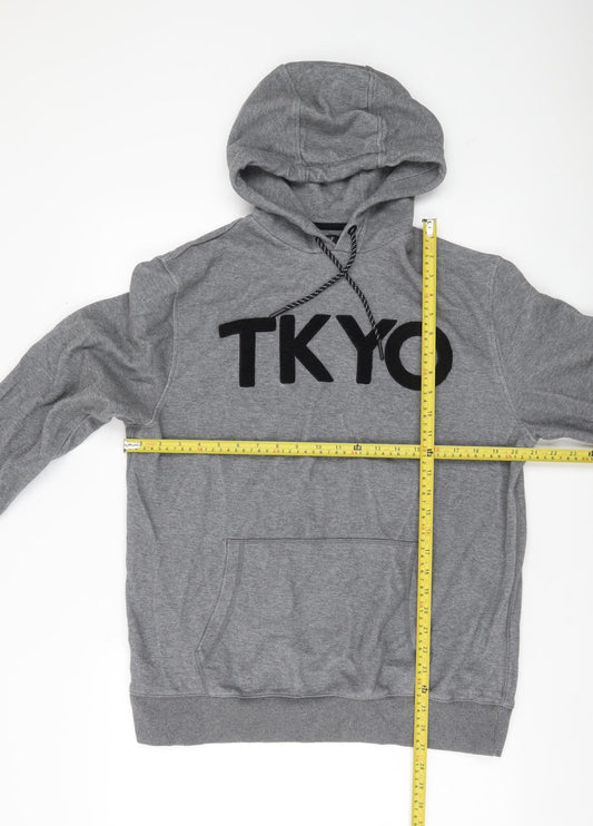 F&F Men’s Grey TKYO Pullover Hoodie L Logo Graphic Hooded Sweatshirt