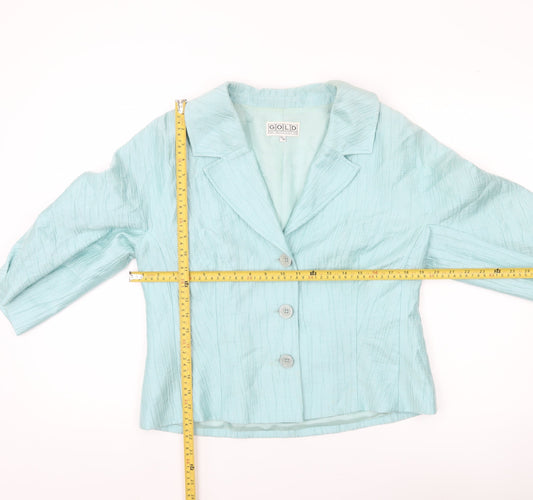 Womens UK Size 14 Gold by Michael H Regular Blue Suit Jacket
