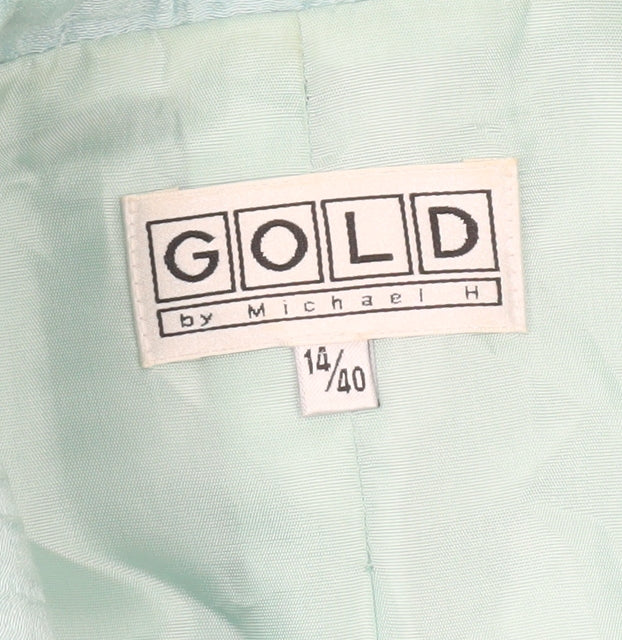 Womens UK Size 14 Gold by Michael H Regular Blue Suit Jacket