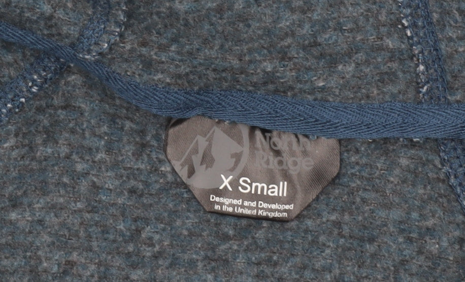 Mens UK Size XS North Ridge Blue Full Zip Hoodie