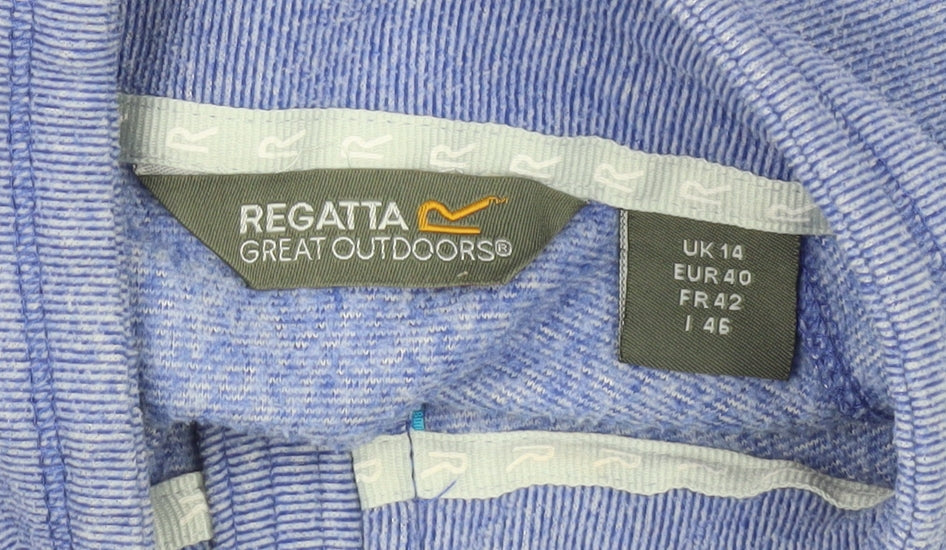 Regatta Womens Blue 1/4 Zip Sweatshirt UK 14 Polyester Outdoor Top