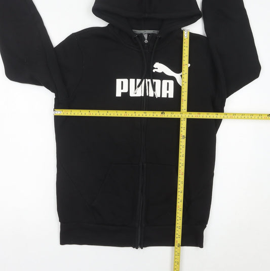 Puma Womens Black Full Zip Hoodie Size 12 Logo Sportswear