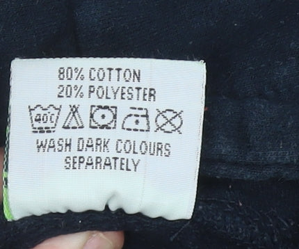 AWDis Men’s Blue Full Zip Hoodie L Logo Graphic Cotton Blend