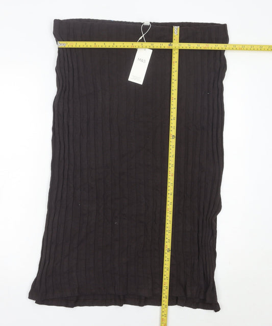 Marks and Spencer Women Black Size 20 Pencil Midi Skirt