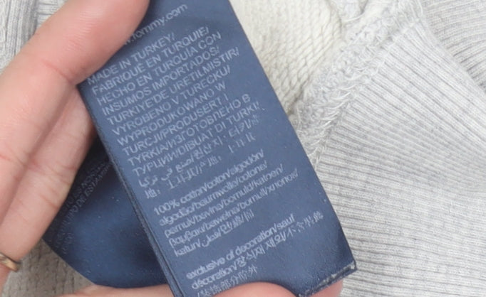 Tommy Jeans Men’s Grey Pullover Hoodie Small Logo Cotton