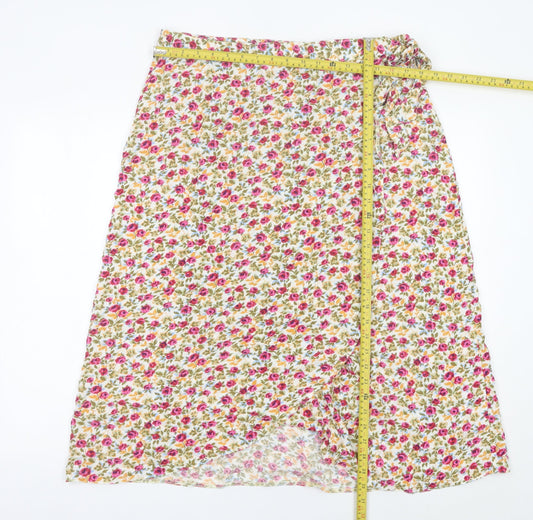 New Look Women’s Multicoloured Floral Wrap Midi Skirt Size 16
