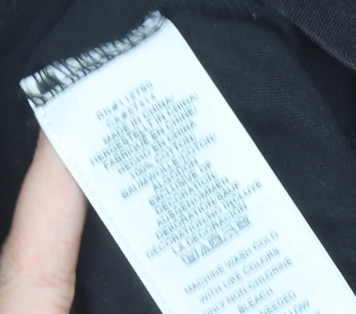 True Religion Men’s Black Medium Graphic Logo Music T-Shirt