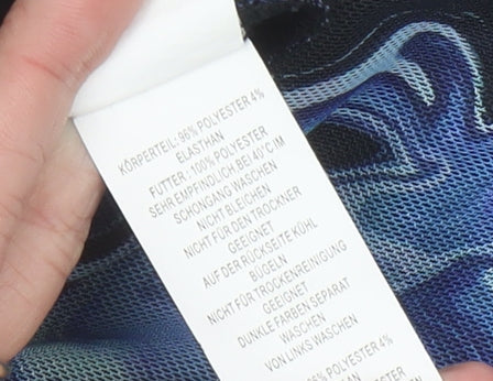 NAANAA Womens Blue Size 8 Bodycon Mini Dress Ruched Strappy Clubwear