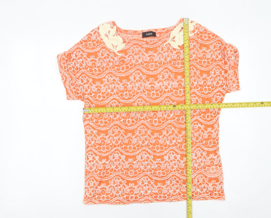 Womens UK Size L Klass Orange Basic T-Shirt