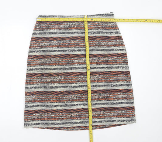 Bonmarché Women’s Multicoloured Striped Knee Length Pencil Skirt Size 14