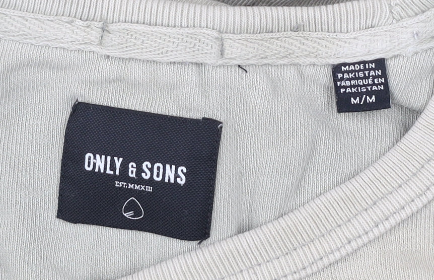 Mens UK Size M ONLY & SONS Beige Pullover Sweatshirt