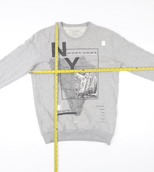 Mens UK Size M Pull&Bear Grey Pullover Sweatshirt