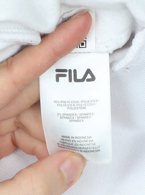 Fila Womens Colourblock Velour Sweatshirt M White Pink Blue Black