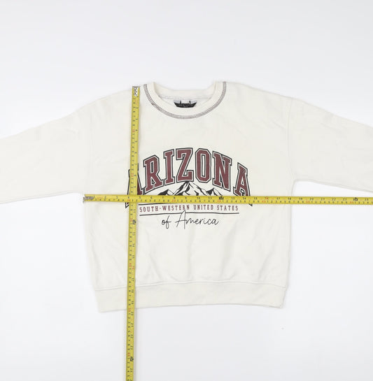 New Look Girls White Arizona Sweatshirt Age 12-13 Graphic Pullover