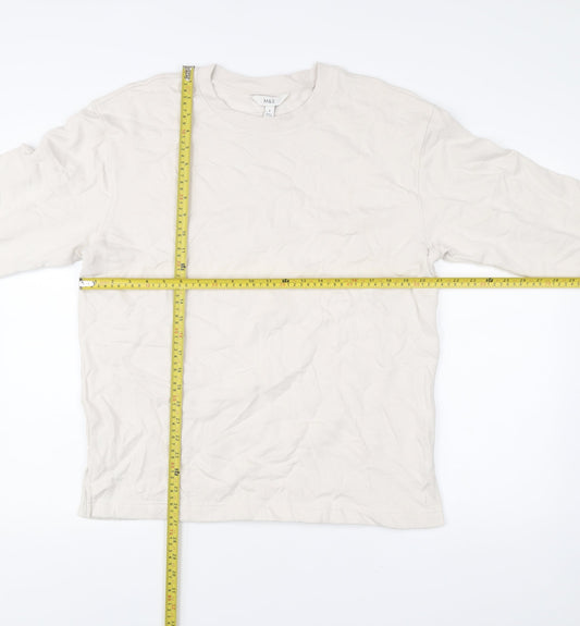 Mens UK Size M Marks and Spencer Ivory Pullover Sweatshirt