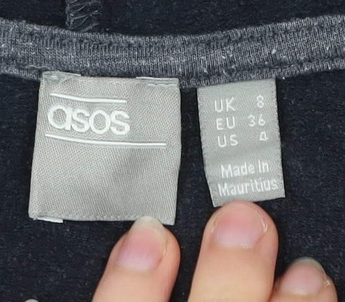 Womens UK Size 8 ASOS Grey Full Zip Hoodie