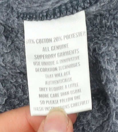 Superdry Mens Blue Pullover Hoodie Medium Racing Division Graphic