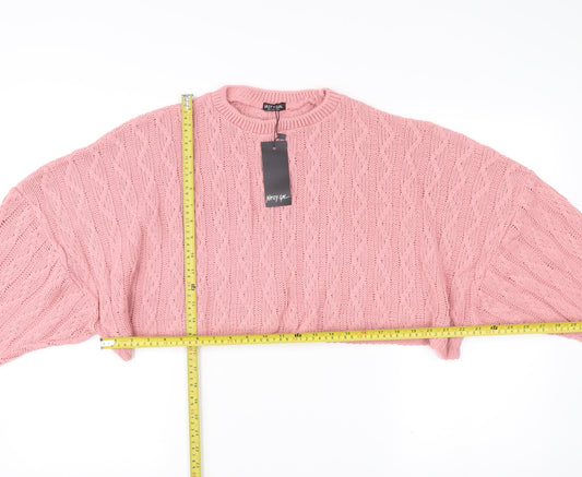 Womens UK Size 14 Nasty Gal Pink Pullover Jumper