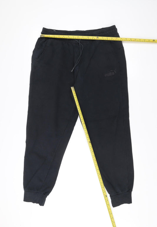 Puma Mens Black L Jogger Sweatpants Elastic Waist Pockets
