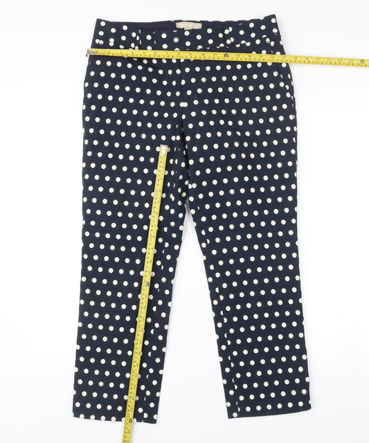 Banana Republic Women Blue Polka Dot Chino Trousers Size 10 Slim Fit