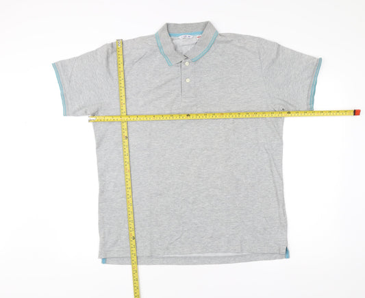 Uniqlo Men’s Grey Polo Shirt Size L Short Sleeve Cotton Blend