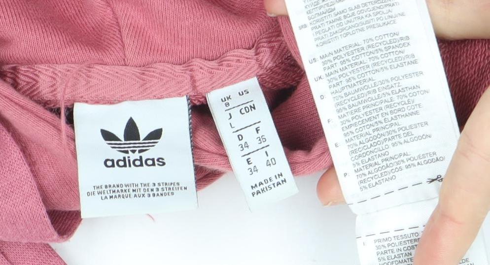 Adidas Womens Pink Pullover Hoodie Size 12 Logo Sportswear