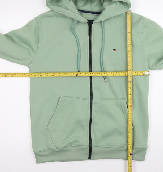 Tommy Hilfiger Men’s Green Full Zip Hoodie Sweatshirt S Regular Fit