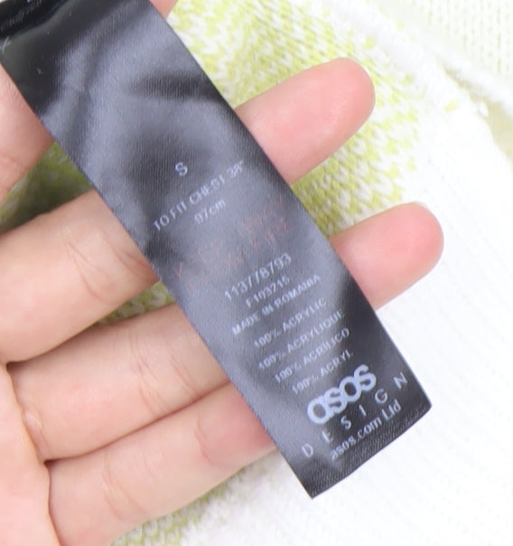 ASOS DESIGN Men’s Multicoloured Check Jumper Size S Crew Neck Knit