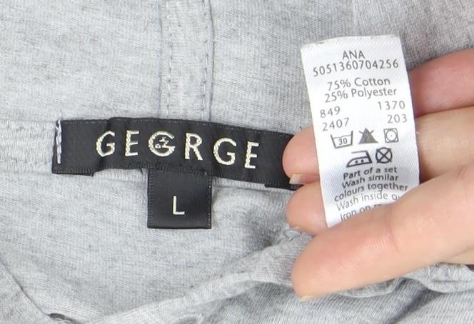 George Men's Grey Argyle Sleeveless Pullover Hoodie Size L