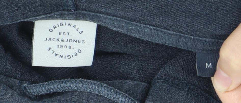 Mens UK Size M JACK & JONES Black Pullover Hoodie