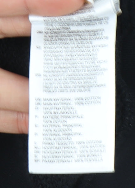 Adidas Womens Black Hoodie UK 10 Pullover Cotton Long Sleeve