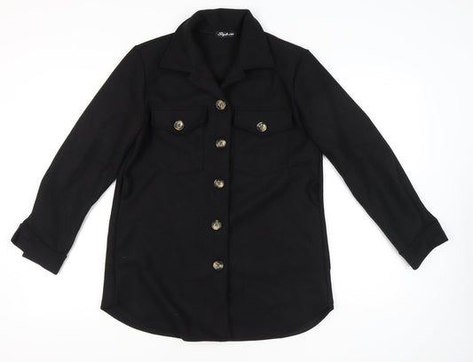 Stylewise Women’s Black Mid-Length Button Jacket Size M