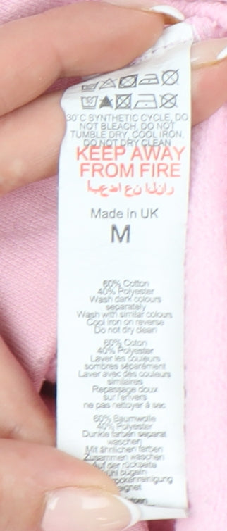 Boohoo Women’s Pink Pullover Hoodie M Self Love Club Graphic