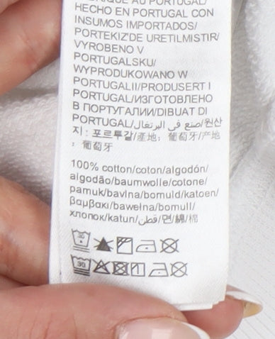 Calvin Klein Jeans Women White Hoodie Medium Pullover Cotton Logo