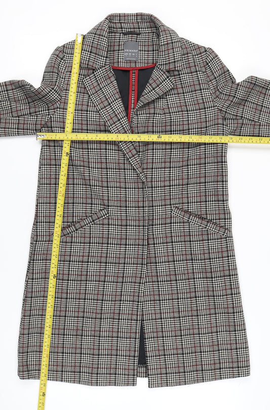 Primark Women’s Multicoloured Checked Mid-Length Overcoat Size 10