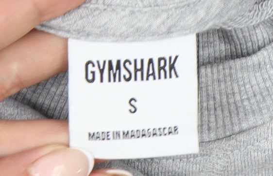 Gymshark Womens Grey Small Cropped Sweatshirt Pullover Regular Fit