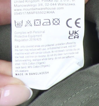 Animal Womens Green Cotton T-Shirt Size 8 Crew Neck Casual