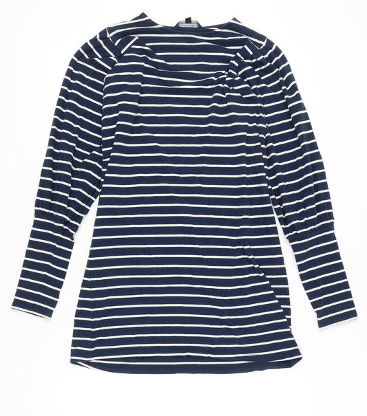Additional front view of French Connection Women’s Blue Striped T-Shirt Dress, size S